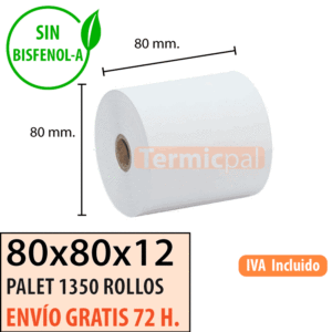1350 rollos papel termico 80x80