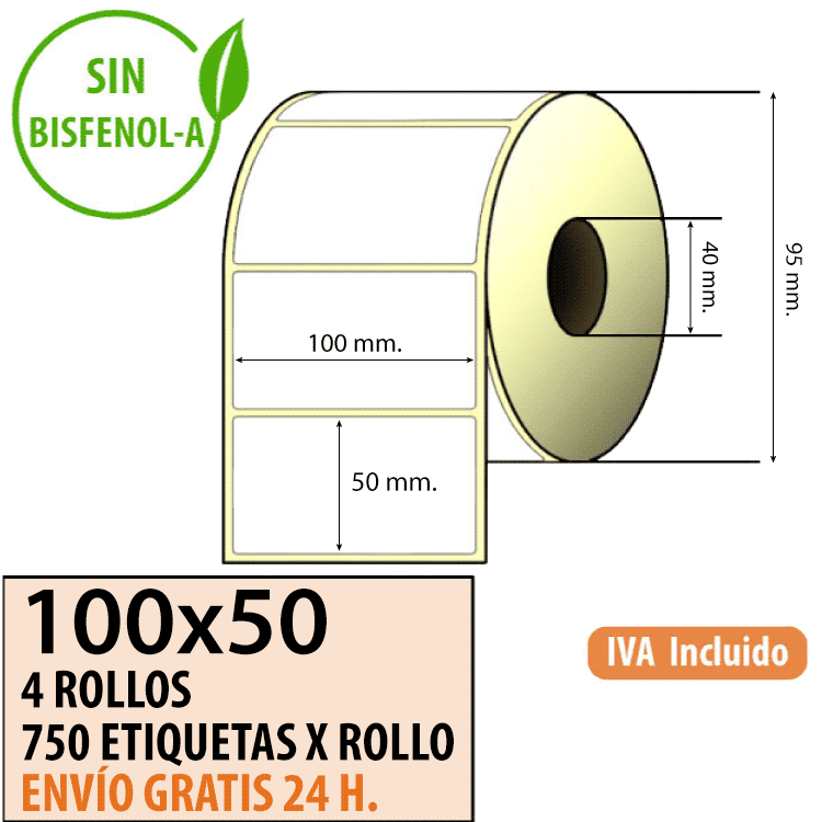1 2 3 5 10 20 40 50 100 Rollos De Etiquetas Térmicas compatible Todos Los Tamaños/cantidad