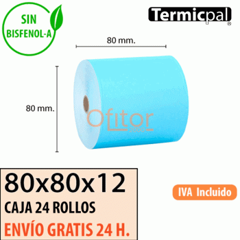 24 Rollos Térmicos 80x80 Azul