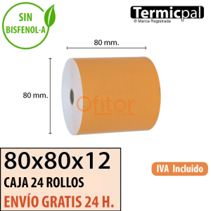 24 Rollos Térmicos 80x80 Naranja