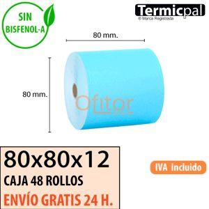 48 Rollos Térmicos 80x80 Azul
