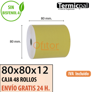 48 Rollos Térmicos 80x80 Dorado