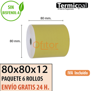 6 Rollos Térmicos 80x80 Dorado