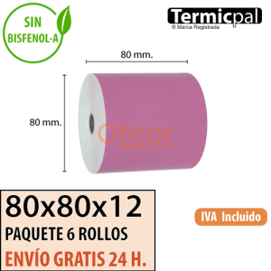 6 Rollos Térmicos 80x80 Violeta